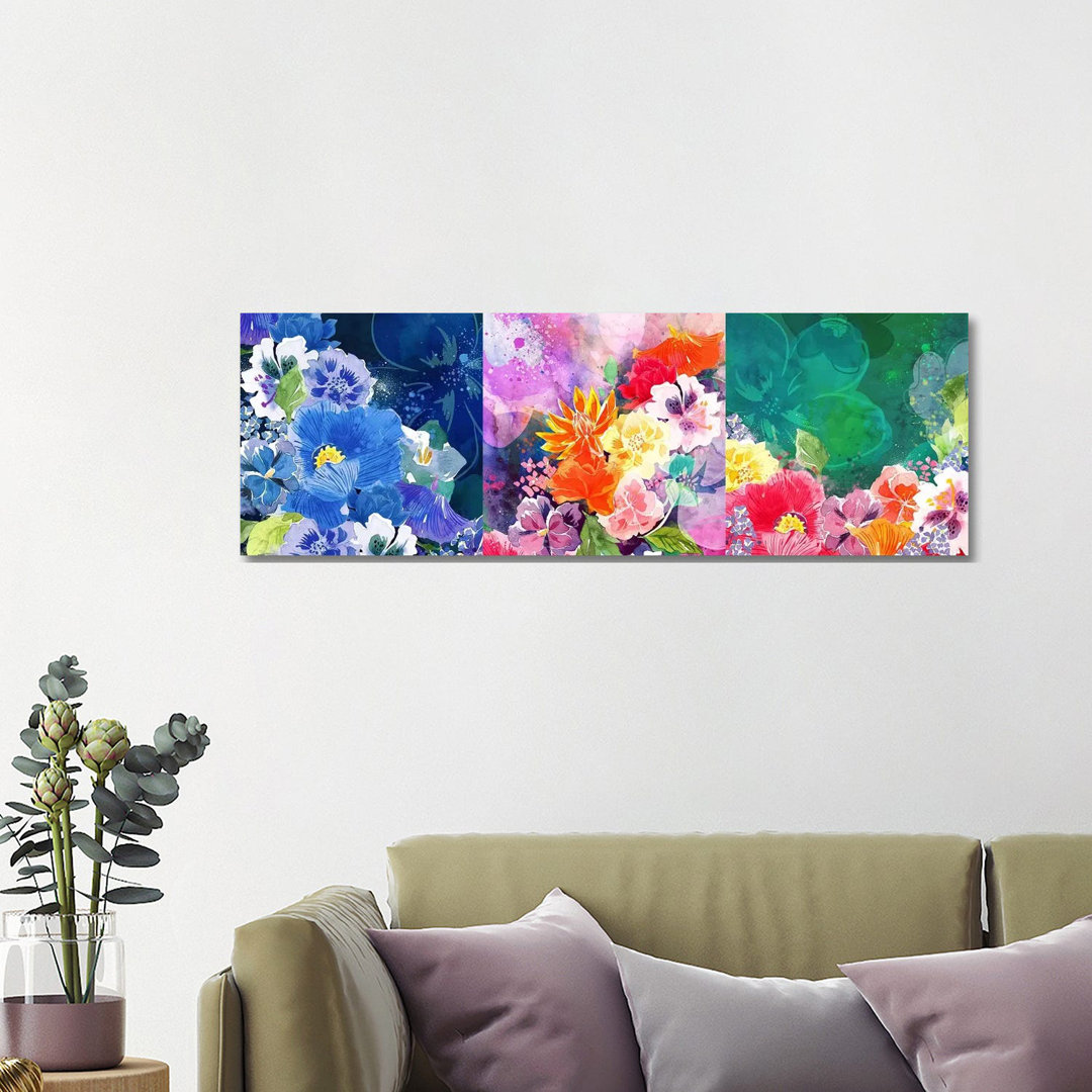 Joyous Blossoms by 5by5collective - Panoramaleinwand auf Leinwand Giclée auf Leinwand