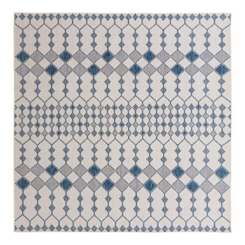 Tapis extérieur ivoire Traliccio, Carré 10 pi
