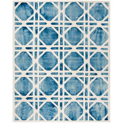 Tapis géométrique en laine touffeté à la main Dip Dye