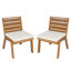 Chaises de salle à manger d'extérieur sans accoudoirs en bois d'acacia avec coussins lavables Presidio