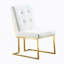 Chaise de salle à manger, conception capitonnée et base en acier inoxydable à finition dorée-1581432768