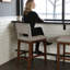 Ensemble de 3 tabourets de bar, tabourets de bar rembourrés à hauteur de comptoir, tabourets de comptoir modernes avec pieds en bois pour îlot de cuisine, brun