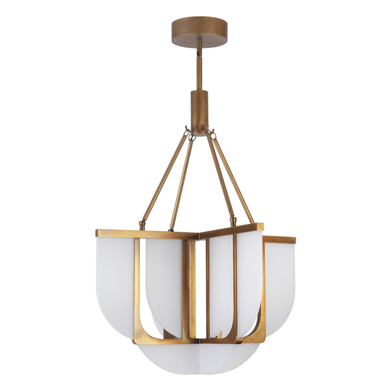 Anders 24-in Black dimmable LED Chandelier, Antique Brass