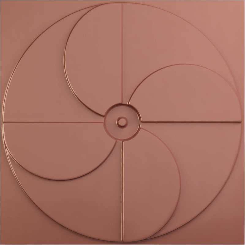 Panneau mural 19,63 "3D (paquet de 12), Rose champagne métallique