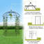 Arche de jardin en fer forgé de 9 pi de hauteur et 6,8 pi de largeur