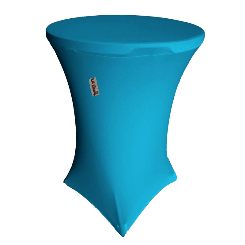 Ivory Round Spandex Cocktail Table Cover