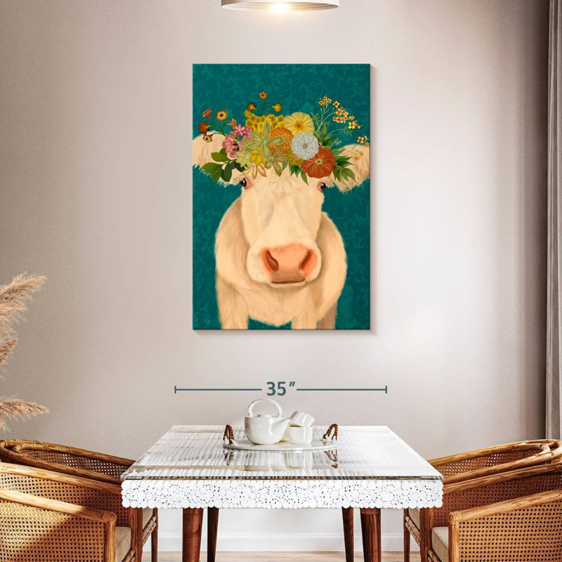 Vache Brampt crème bohémien I, H 45 po x l 30 po