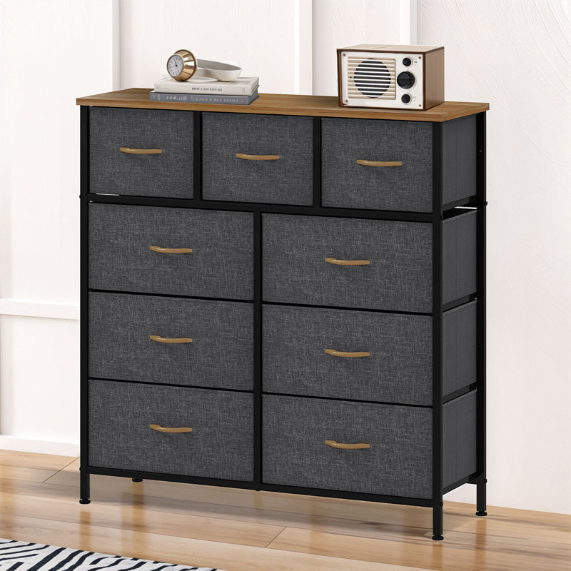 Ludwina 100cm W 9 - Drawer Chest of Drawers, Grey