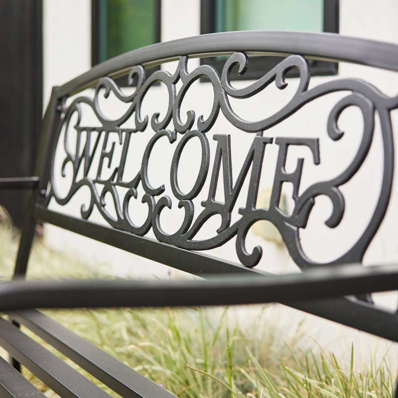 Banc de jardin extérieur en fer 50 po Lynd, Noir