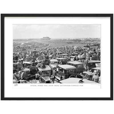 Epsom, Derby Day, View From Tattenham Corner 1928 by Francis Frith - Single Picture Frame Print