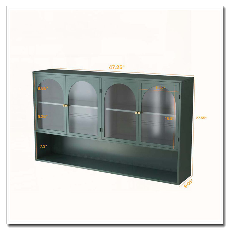 Armoire murale en verre à quatre portes