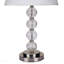 Lampe de table en métal de 28,5 po de hauteur avec finition en nickel satiné et orbe, abat-jour en lin