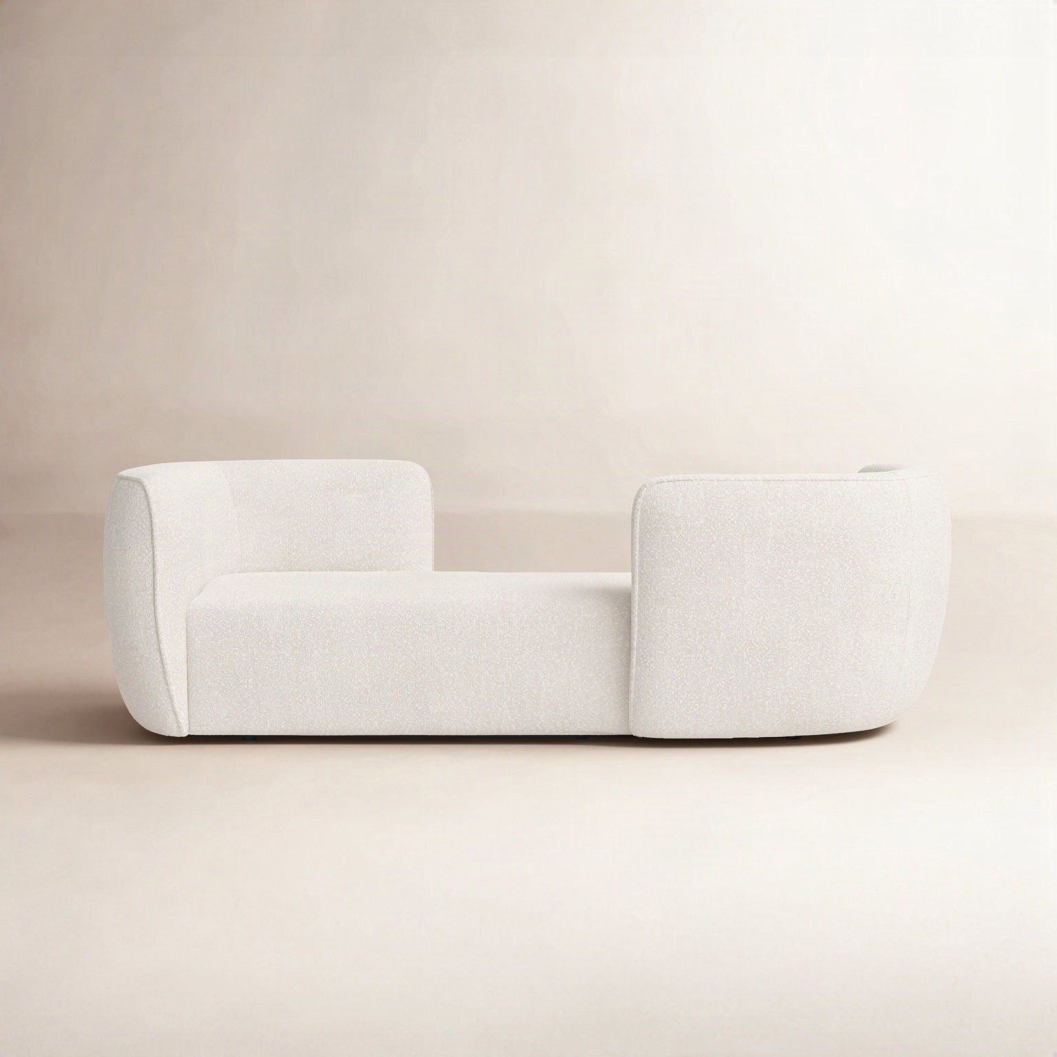Hilton Boucle Chaise Lounge, Cream Boucle Fabric