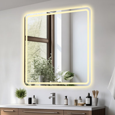 Miroir de salle de bain 36 po x 36 po -, brouillard, rouille, force charisme
