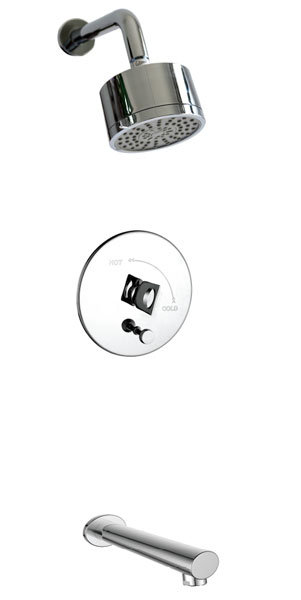Robinet de baignoire et douche thermostatique Fresh, Nickel poli