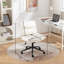Chaise à hauteur réglable en blanc, idéale pour le bureau et le meuble-lavabo avec une large assise en fer, blanc