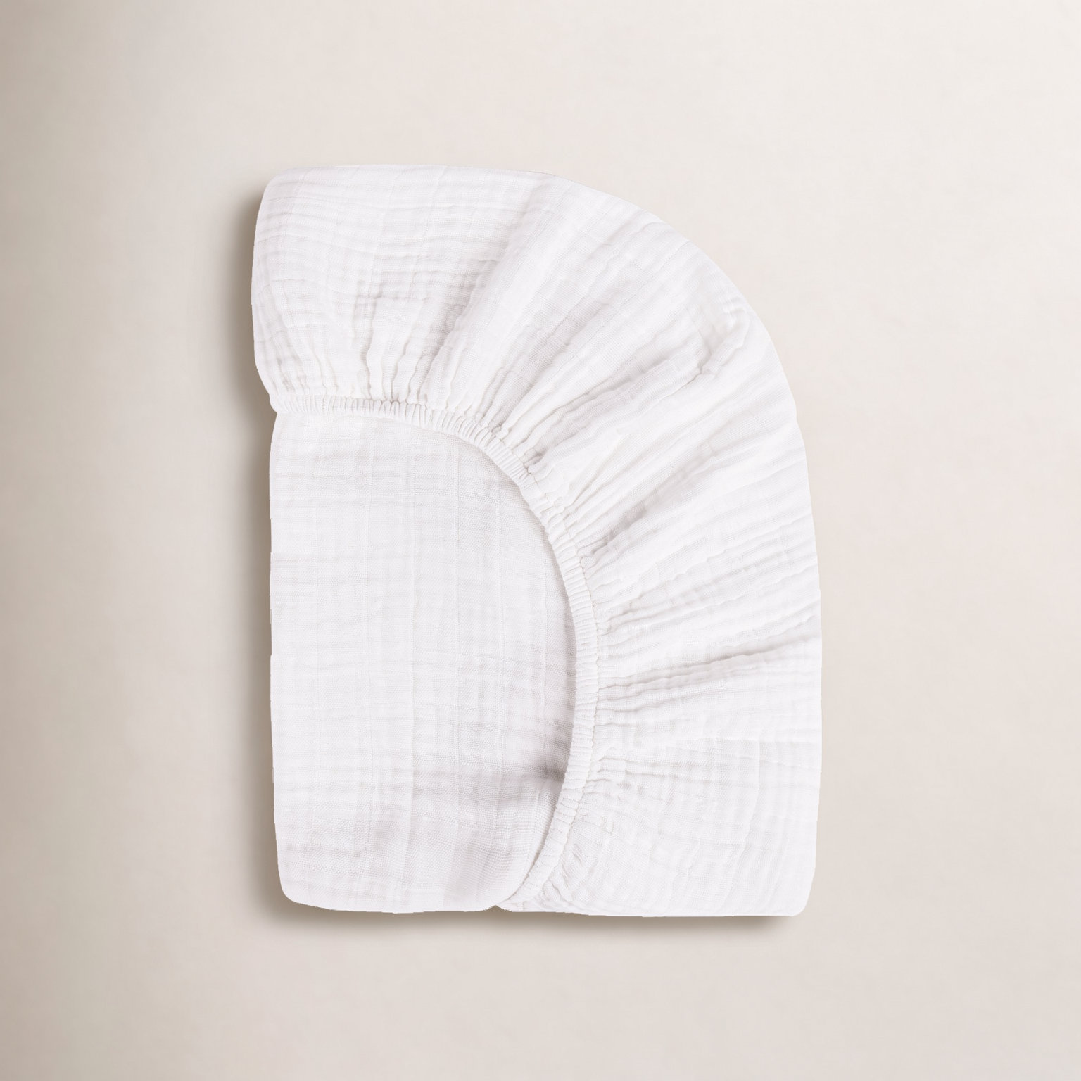 Plain White Muslin Fitted Sheet