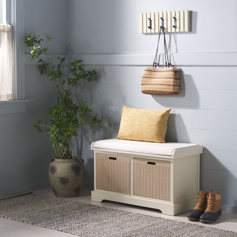 Fotina Storage Bench Combo, Distressed White