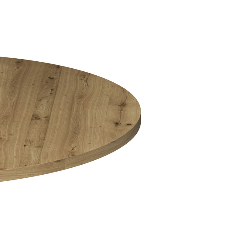 Table de salle à manger ronde 31,5 pouces, petite table de cuisine circulaire avec pieds en métal noir pour 2 à 4 personnes, table de salle à manger moderne, brun (table seulement)