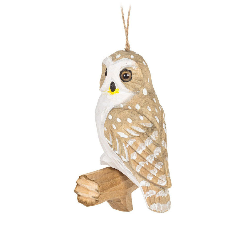 Figurine décorative suspendue chouette sur une branche