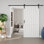84"H Sliding Barn Door Solid Manufactured Wood Primed White Surface Interior Paintable Closet Pantry Doors with Hardware Kit