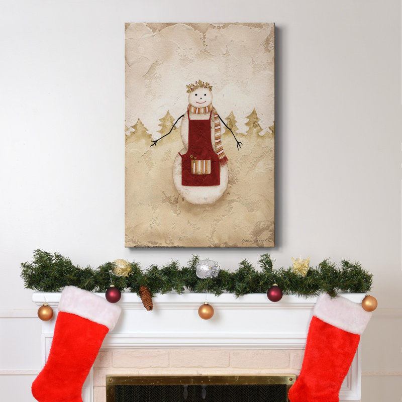 Toile de neige de qualité supérieure sur toile tendue - Prêt à accrocher, H 27 po x l 18 po x P 1 po