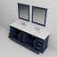 Meuble-lavabo double l 84 po x P 22 po, plateau en marbre de culture, ensemble de robinet et miroirs de 34 po-578154179