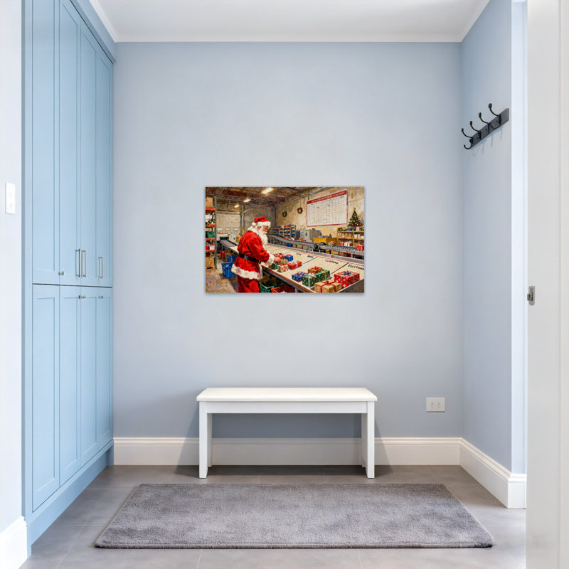 Noël, père Noël, tri des cadeaux sur tapis roulant