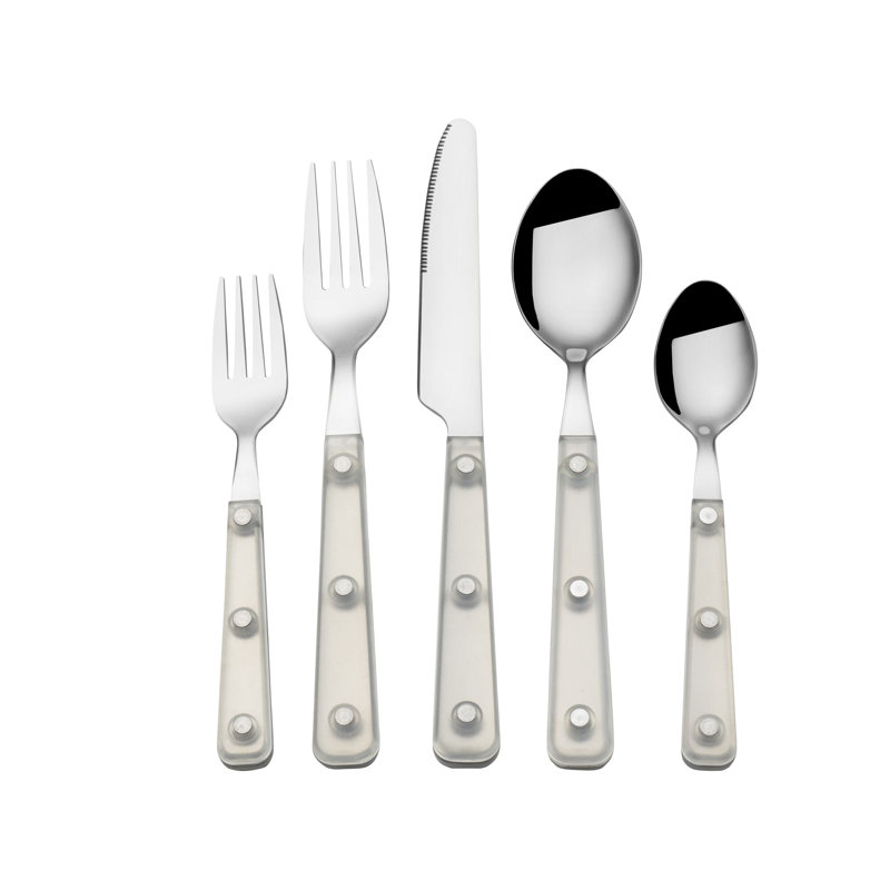 Translucent 20-Piece Stainless Steel Flatware Set, Service For 4, Clear