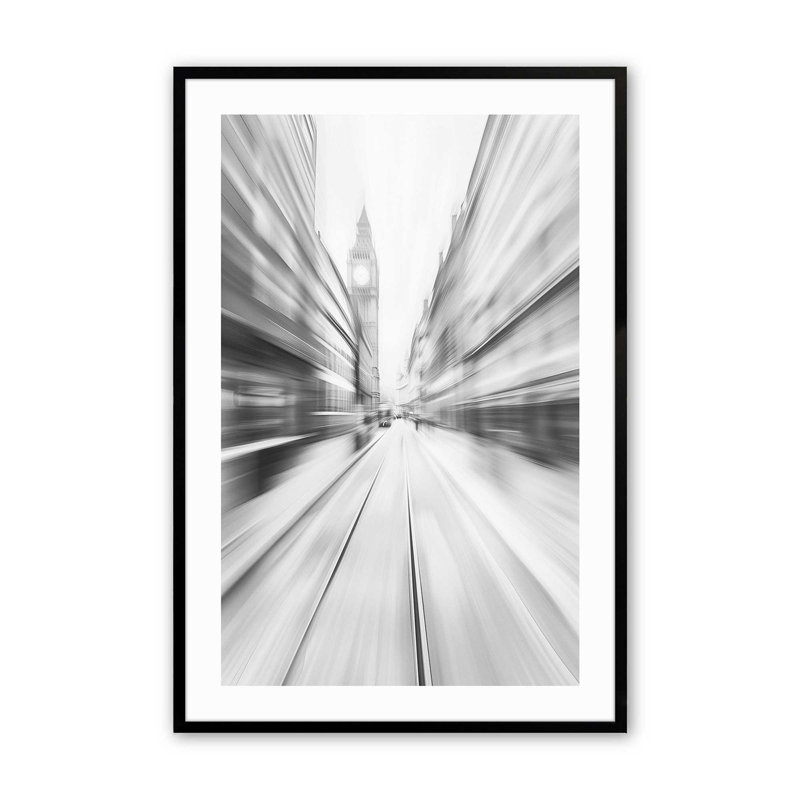 London Pulse, Single Picture Frame Satin Black, 17" H x 21" W