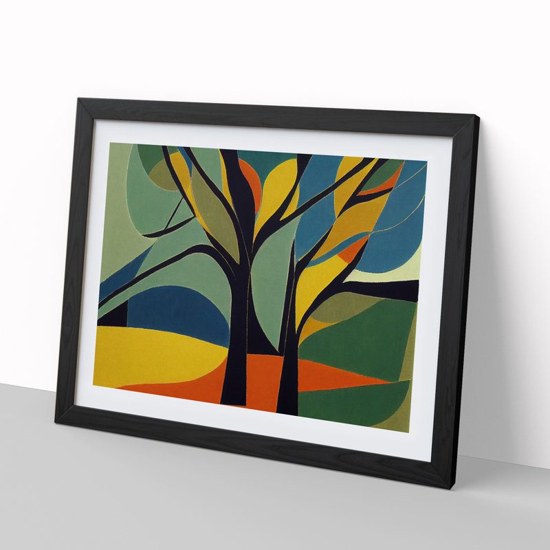 Awesome Abstract Trees - Framed Print, Black, 46cm H x 64cm W x 2cm D