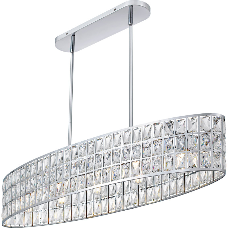 Gibson Linear Chandelier, Polished Chrome