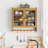 24.8''Glass Door Vintage Double Door Wall Cabinet With Three Tiers Of Storage With Towel Rack,For Bathroom, Kitchen,,Dining Room,,Original Wood Color-1891907596
