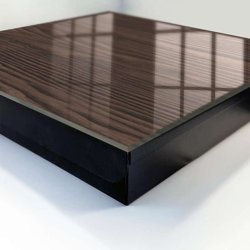 Key box for wall, Opens to the left, 30x30x5, White, Wood structure with a warm brown shade, 