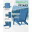 Chaises d'extérieur pour foyer d'extérieur pliables en PEHD résistant aux intempéries avec porte-gobelet Adirondack-111030211