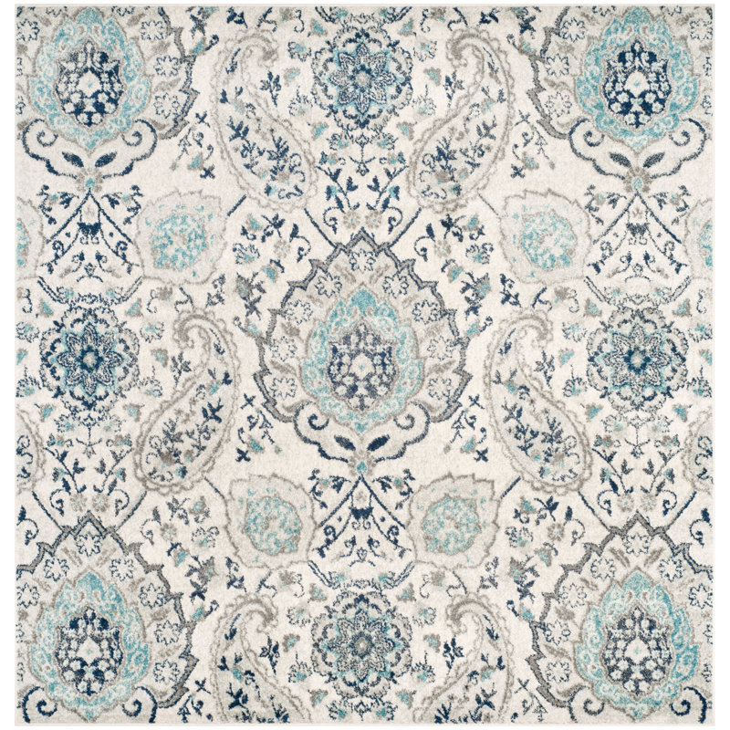 Jaelynn Cream/Light Grey Area Rug, Square 201 cm