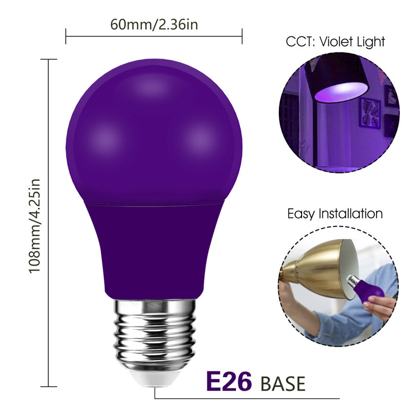 Ampoule à DEL A19 9 W à intensité variable de 9 watts, culot moyen E26 (standard)