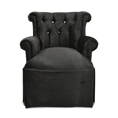 Dior Slipcovered Tufted Armchair Chair with Ottoman