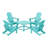 Laguna Outdoor 5-Piece Adirondack Chair With Square Coffee Table Conversation Set-108401493