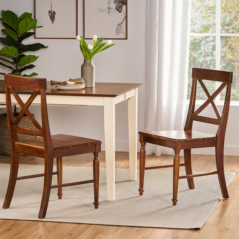 Ensemble de chaises de salle à manger en bois d'acacia, 2 pièces, Chêne foncé