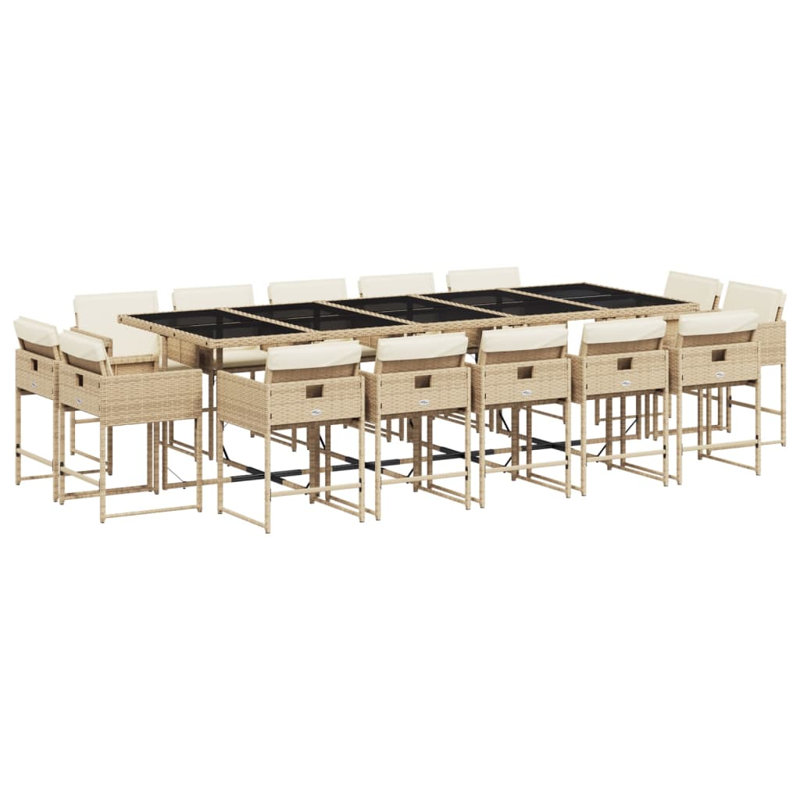  Ensemble de 14 chaises de patio, Blanc, crème, Beige