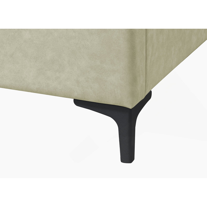 Upholstered Tan King Bed, Tan, King