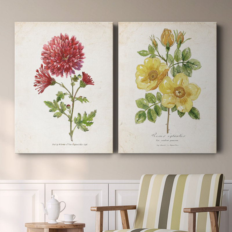 Botanical III - ensemble de 2 reproductions d'art, Pas de tapis, H 12 po x l 16 po x P 1 po, Toile tendue