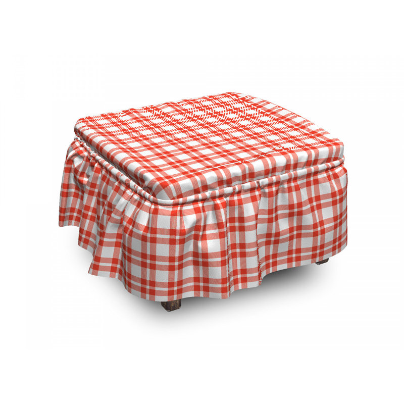 Housse pour repose-pieds à carreaux country picnic