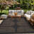 Geometric Border Dark Gray/Natural Easy-Care Jute-Style Indoor/Outdoor Flat Woven Area Rug-648601958-648601956