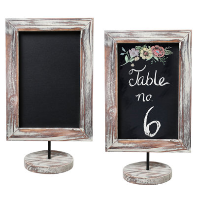 Burnt Wood Framed Tabletop Chalkboard Set