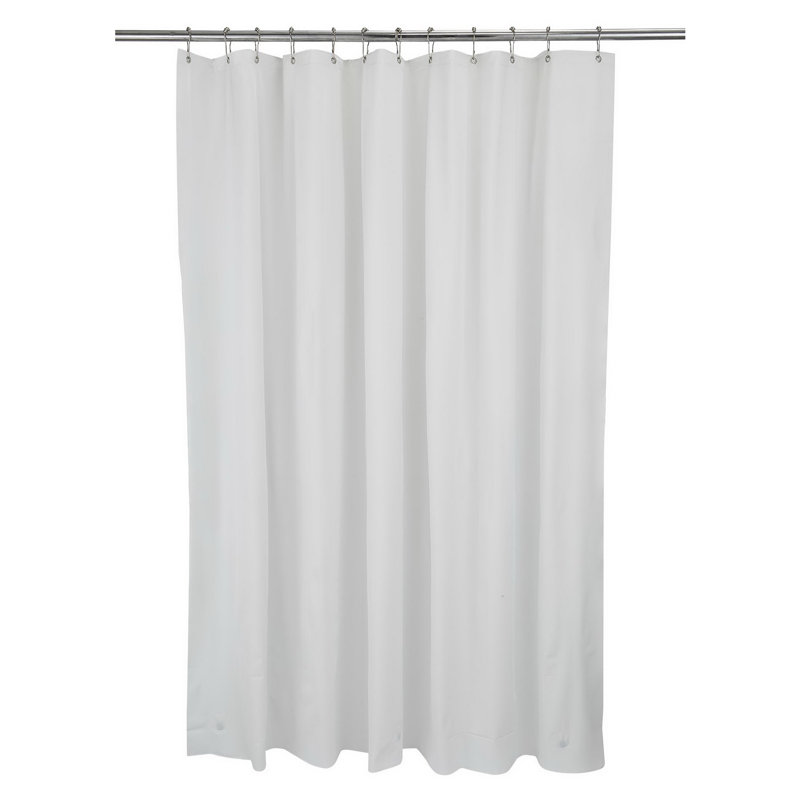 Falko Shower Curtain Liner with Weighted Hem, White