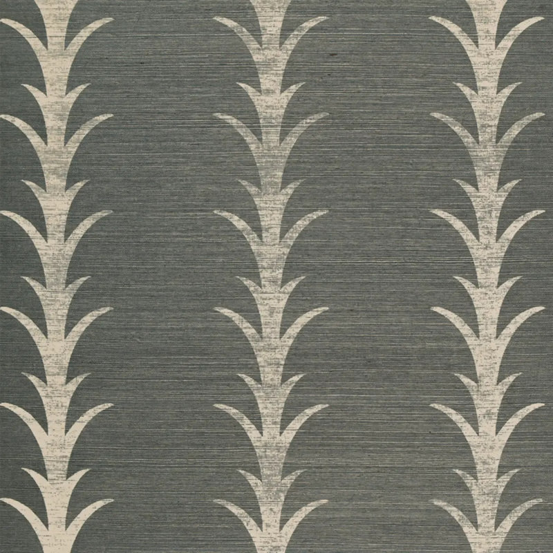 Papier peint Schisacher x Celerie Kemble Acanthus, Gris foncé