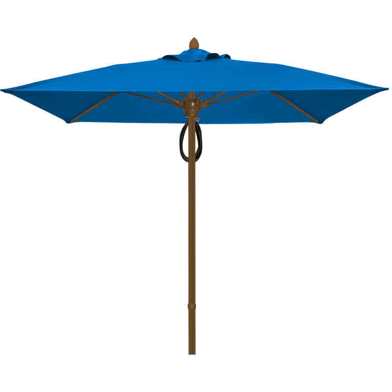 Parasol de marché carré 6 pi Prestige, Bronze champagne, Bleu pacifique