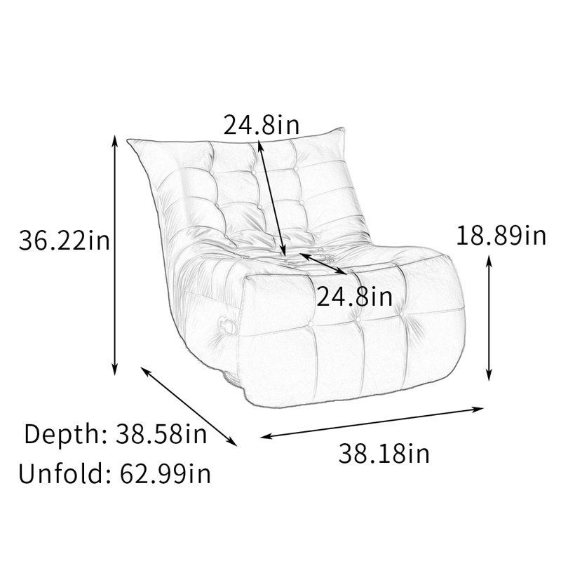 Fauteuil inclinable multifonctionnel décontracté Home Home, Gris